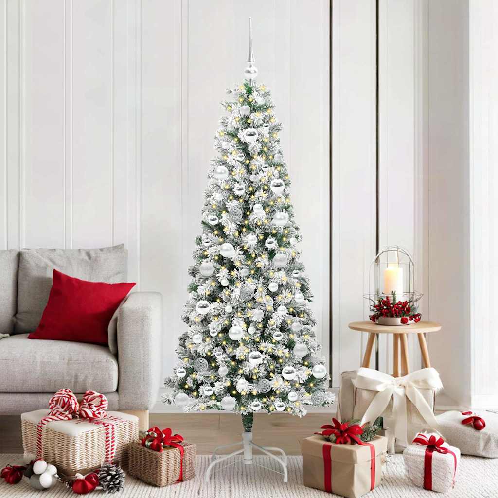 Kunstig sammensatt juletre med LED -stripelys 180 cm PVC