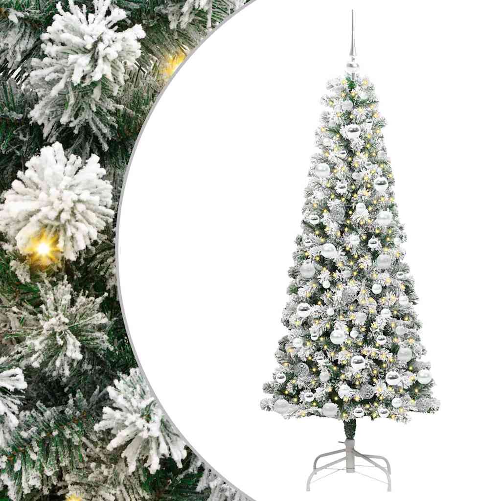 Kunstig sammensatt juletre med LED -stripelys 180 cm PVC