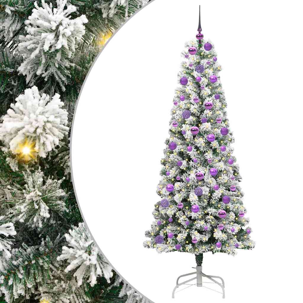Kunstig sammensatt juletre med 300 LED Grønn og hvit 180 cm