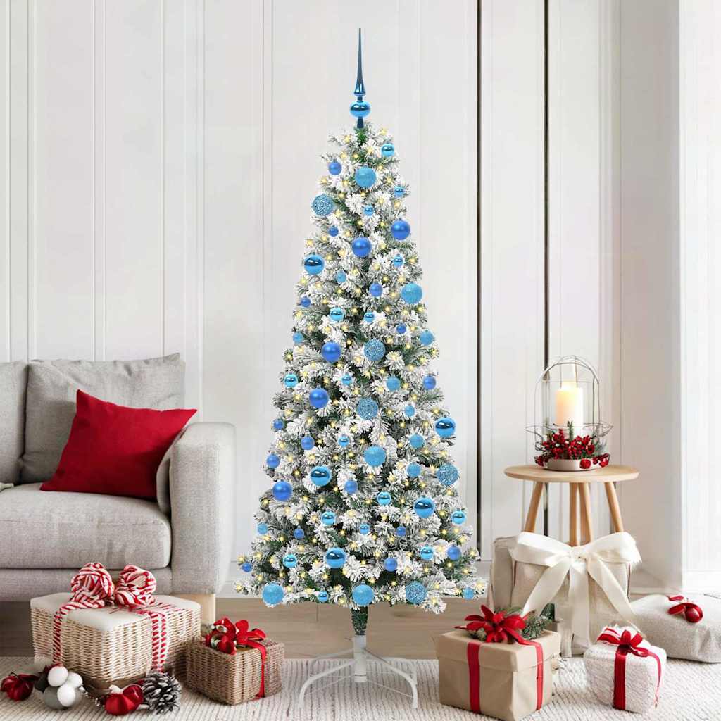 Kunstig sammensatt juletre med LED -stripelys 180 cm PVC