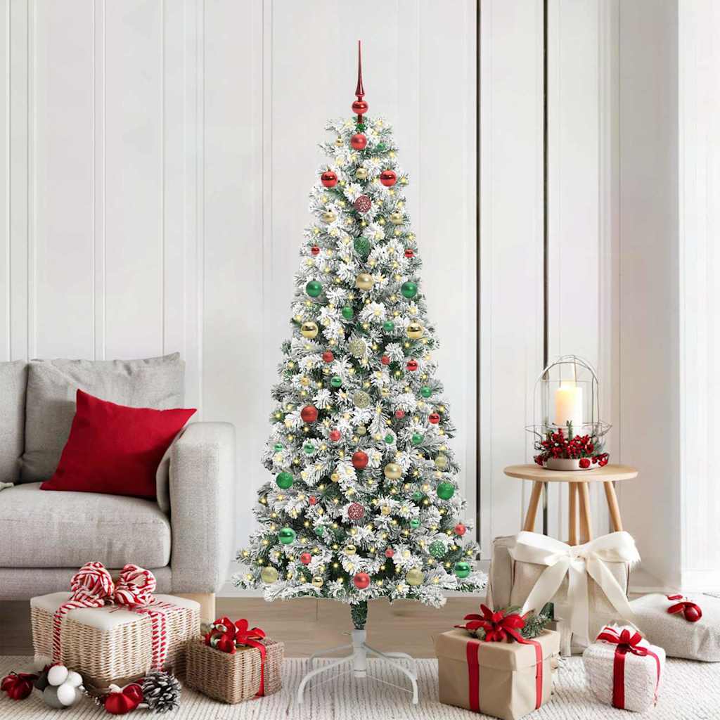 Kunstig sammensatt juletre med LED -stripelys 180 cm PVC