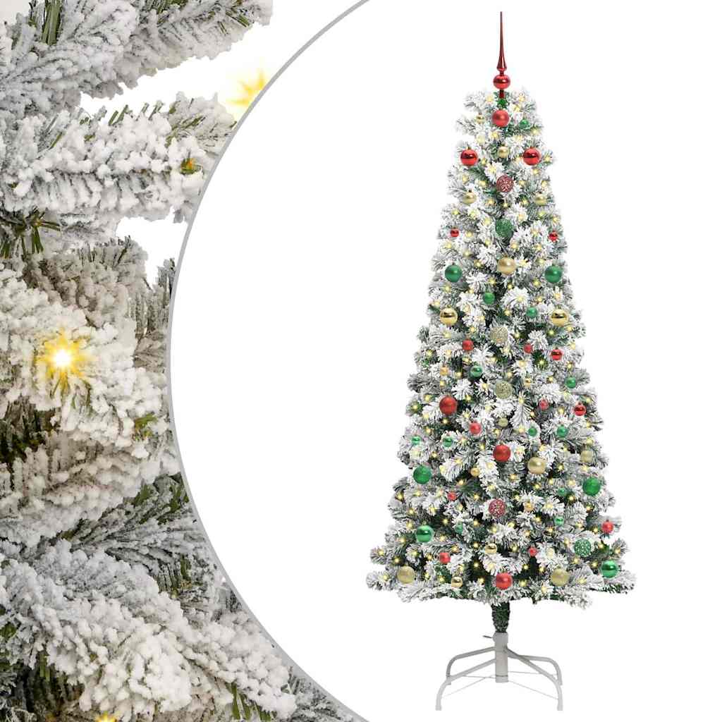 Kunstig sammensatt juletre med LED -stripelys 180 cm PVC