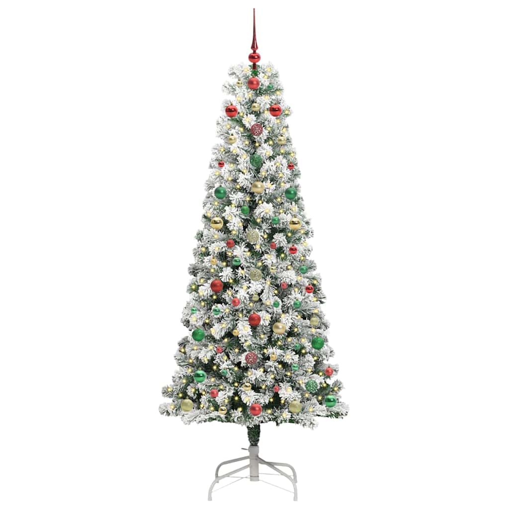 Kunstig sammensatt juletre med LED -stripelys 180 cm PVC