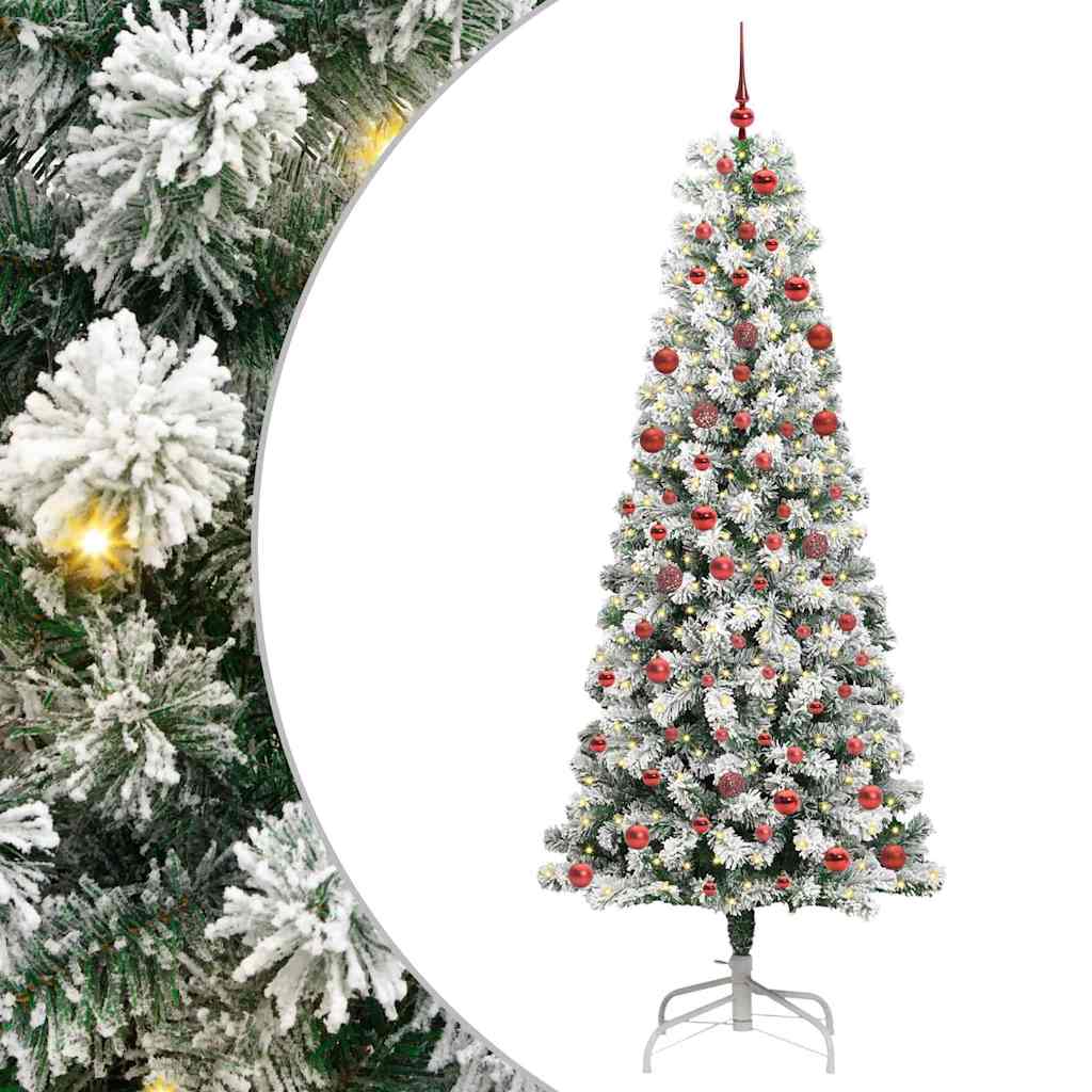 Kunstig sammensatt juletre med LED -stripelys 210 cm PVC