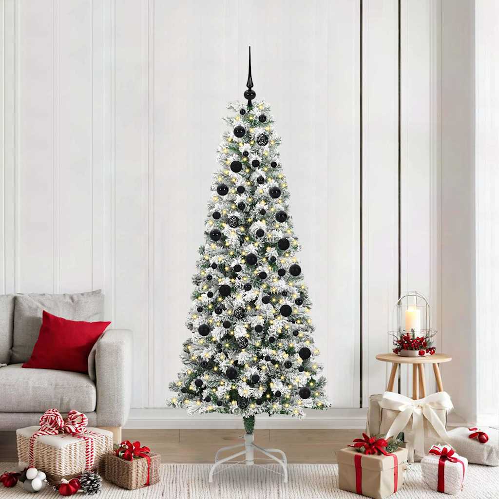 Kunstig sammensatt juletre med LED -stripelys 210 cm PVC