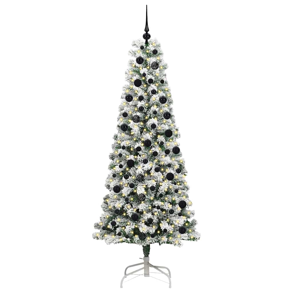 Kunstig sammensatt juletre med 300 LED Grønn og hvit 210 cm