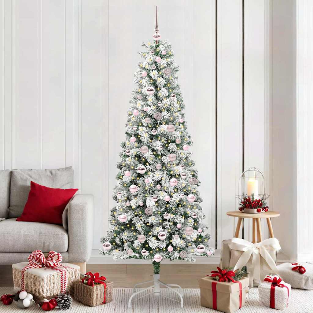 Kunstig sammensatt juletre med LED -stripelys 210 cm PVC