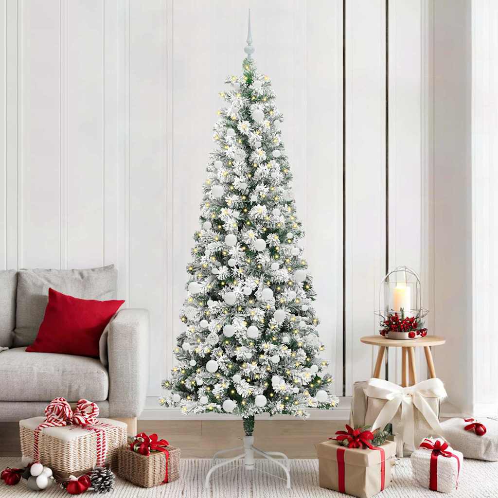 Kunstig sammensatt juletre med LED -stripelys 210 cm PVC