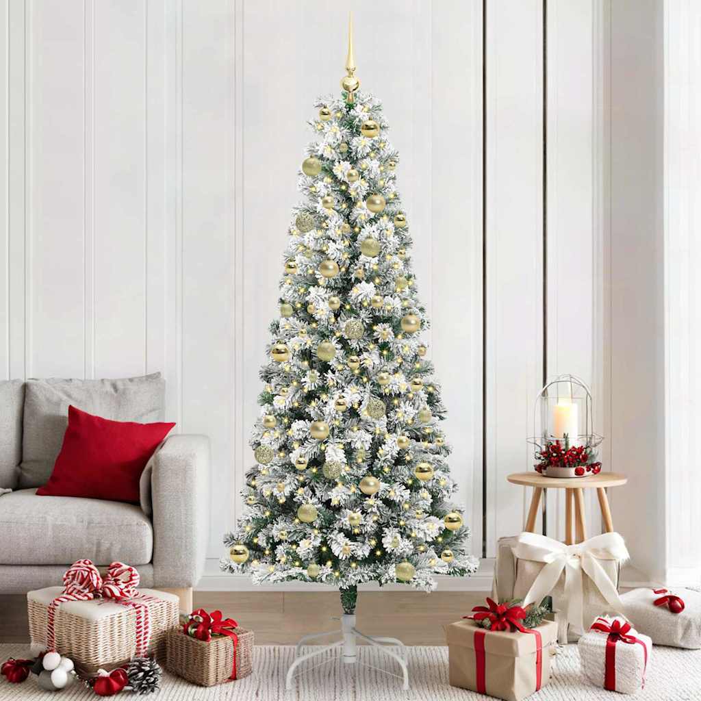 Kunstig sammensatt juletre med LED -stripelys 210 cm PVC