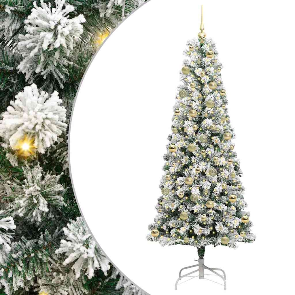 Kunstig sammensatt juletre med LED -stripelys 210 cm PVC