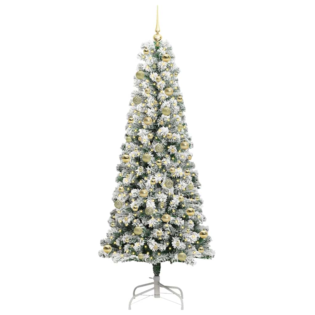 Kunstig sammensatt juletre med LED -stripelys 210 cm PVC