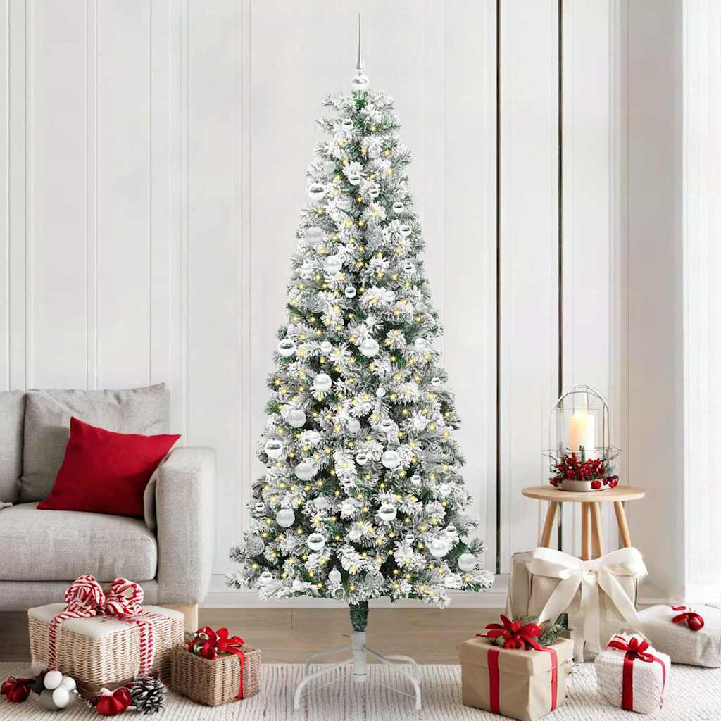 Kunstig sammensatt juletre med LED -stripelys 210 cm PVC