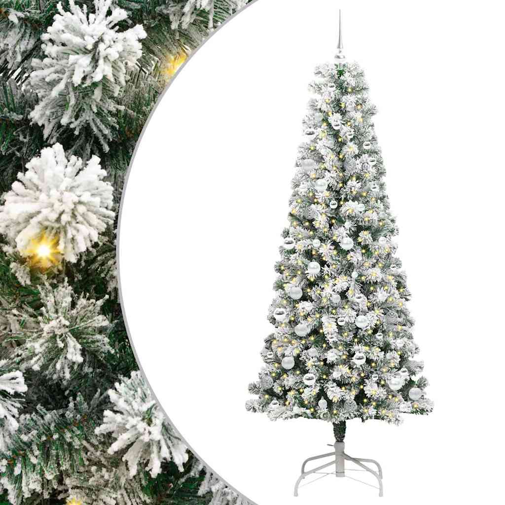 Kunstig sammensatt juletre med LED -stripelys 210 cm PVC