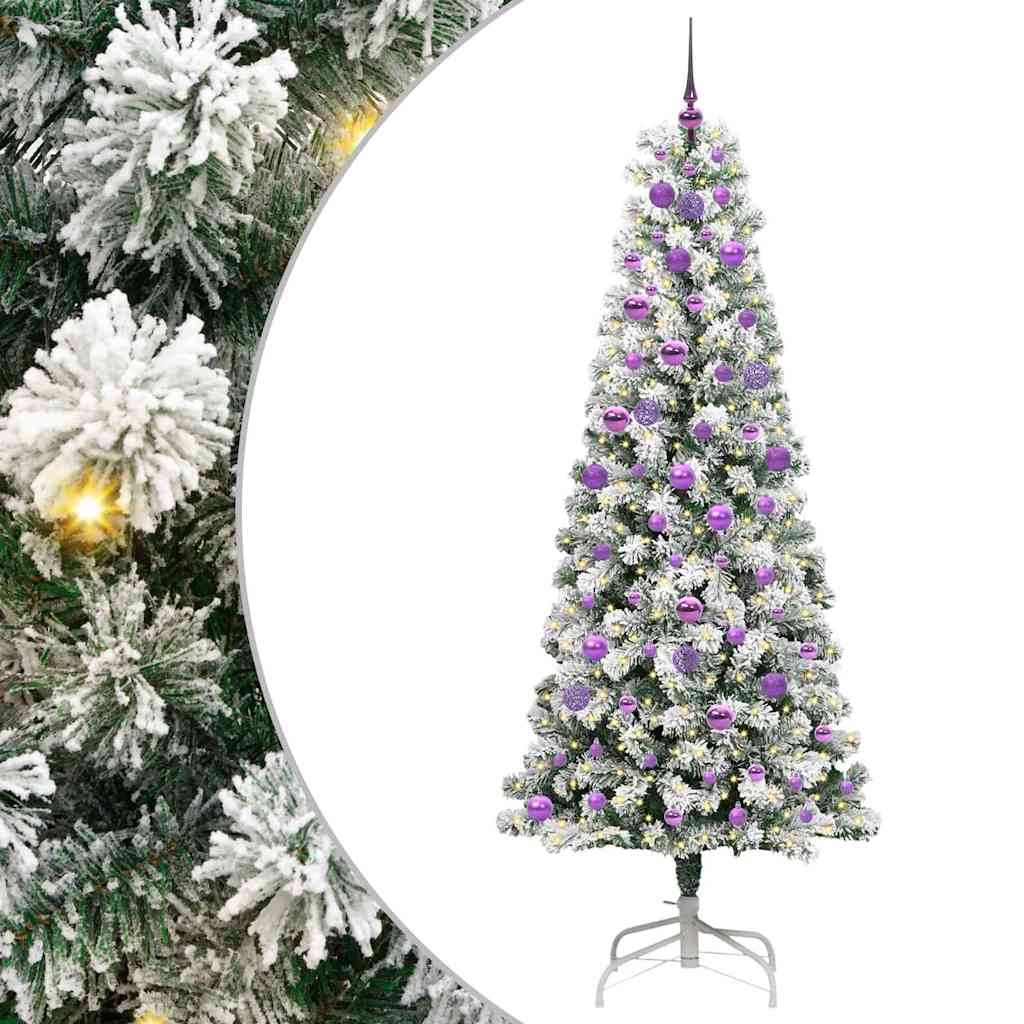 Kunstig sammensatt juletre med 300 LED Grønn og hvit 210 cm