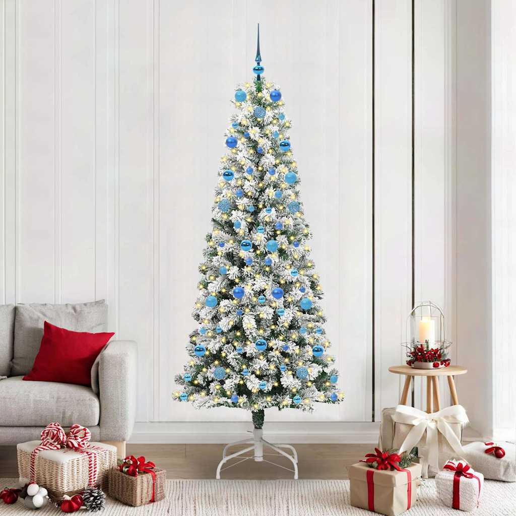 Kunstig sammensatt juletre med 300 LED Grønn og hvit 210 cm