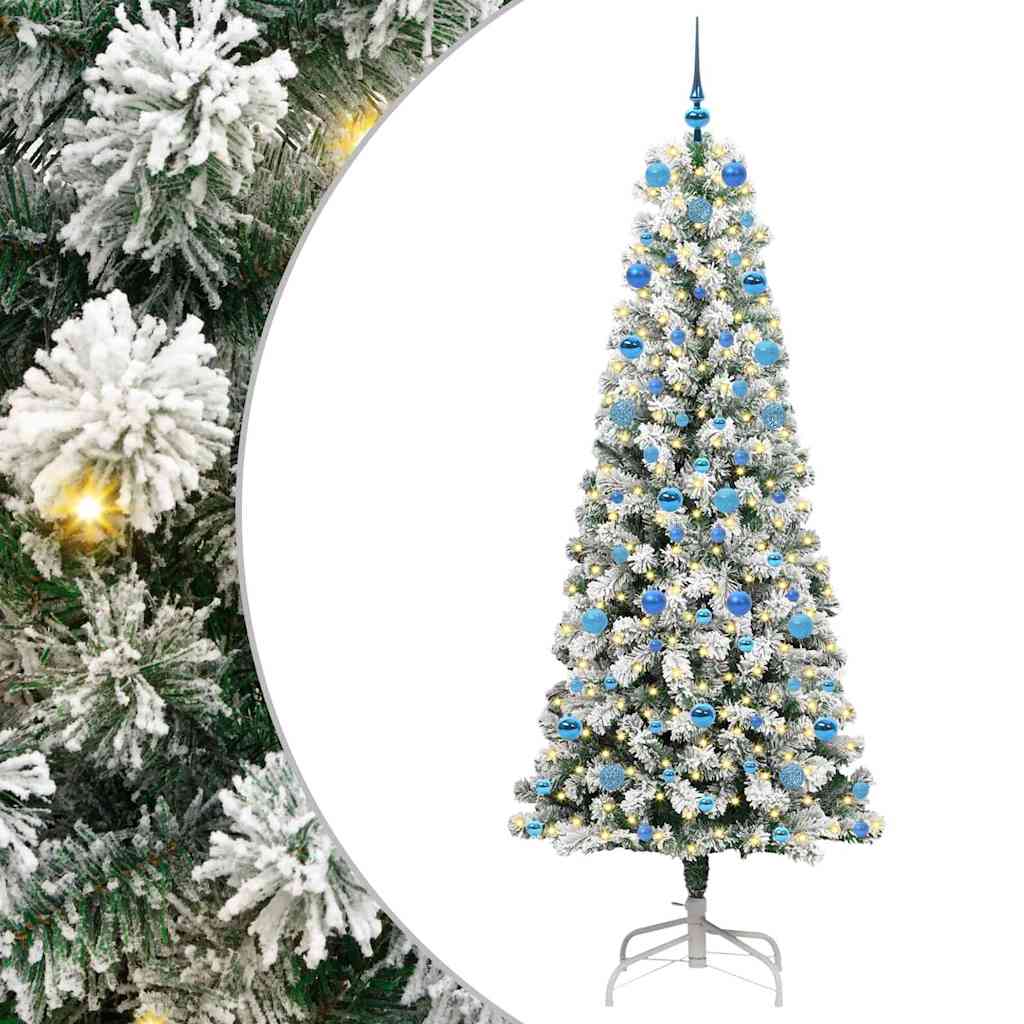 Kunstig sammensatt juletre med 300 LED Grønn og hvit 210 cm