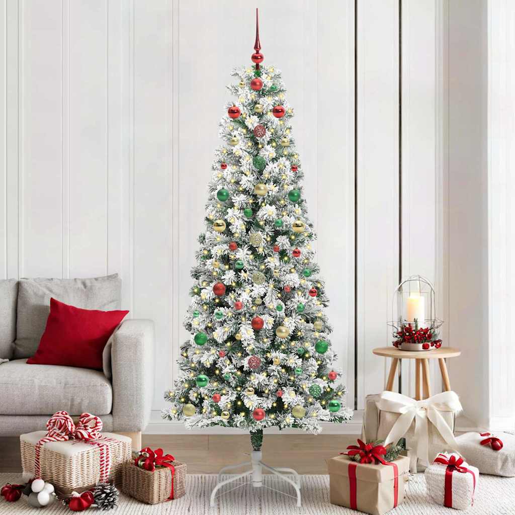 Kunstig sammensatt juletre med LED -stripelys 210 cm PVC