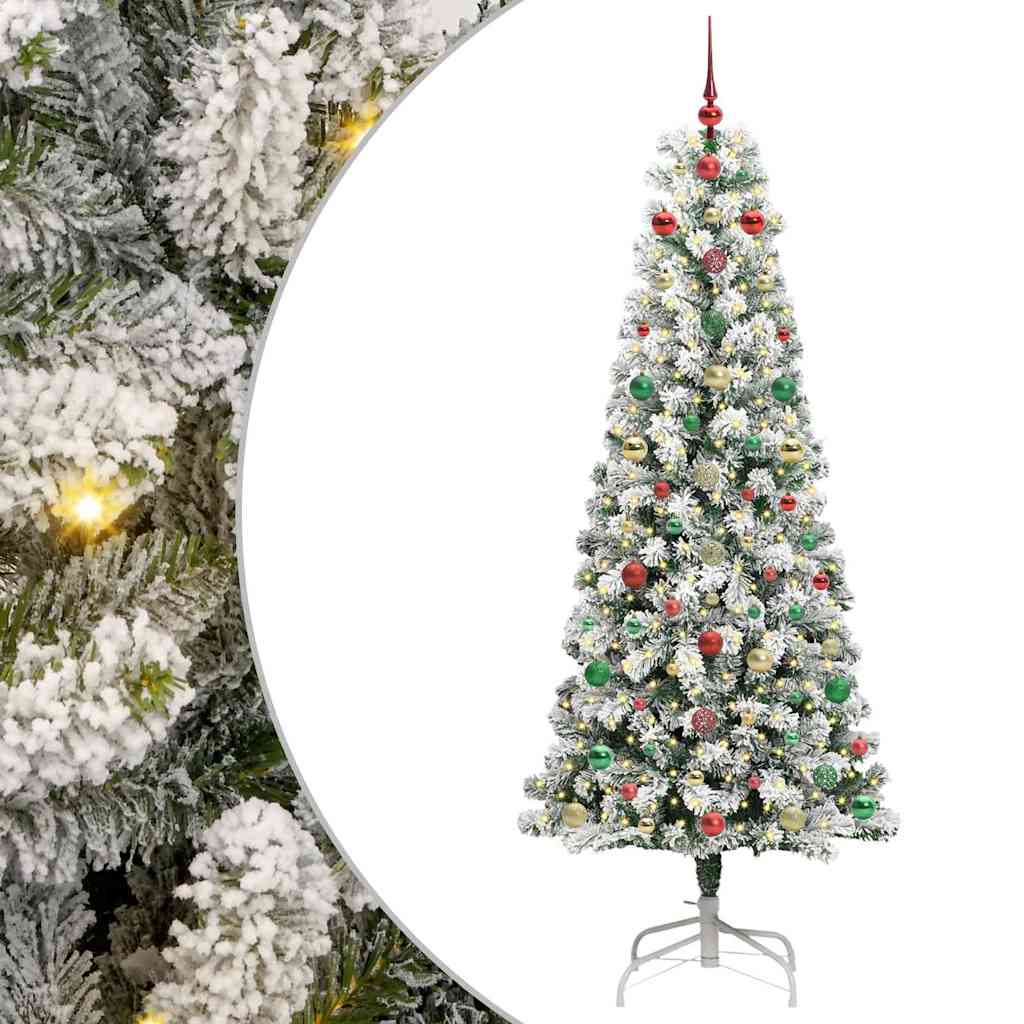 Kunstig sammensatt juletre med LED -stripelys 210 cm PVC