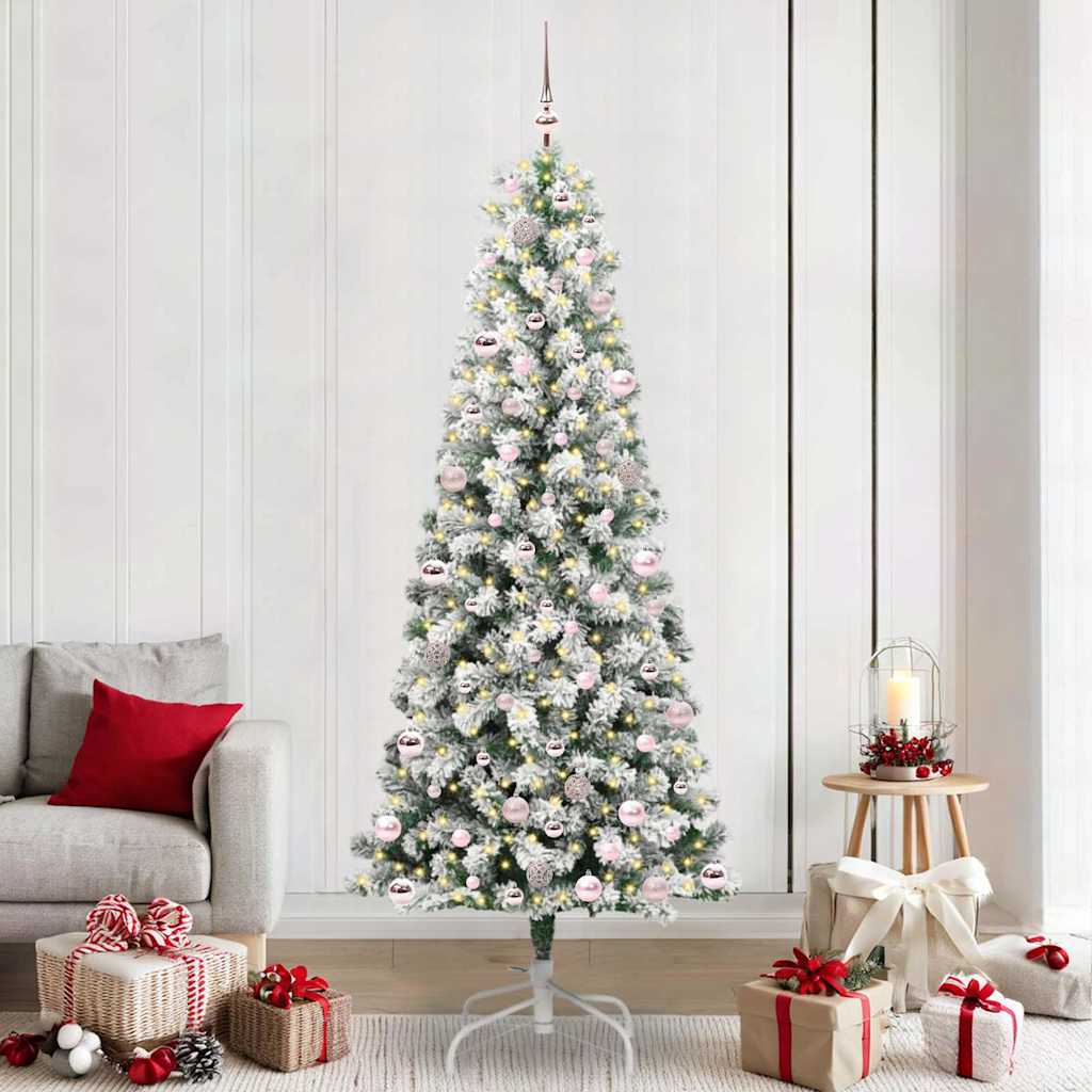 Kunstig sammensatt juletre med 300 LED Grønn og hvit 240 cm