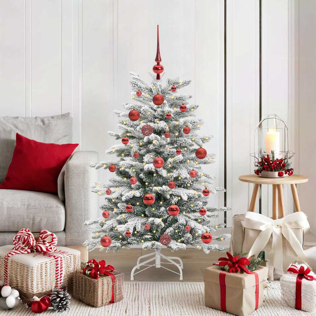 Kunstig sammensatt juletre Hvit 120 cm PE og PVC vidaXL