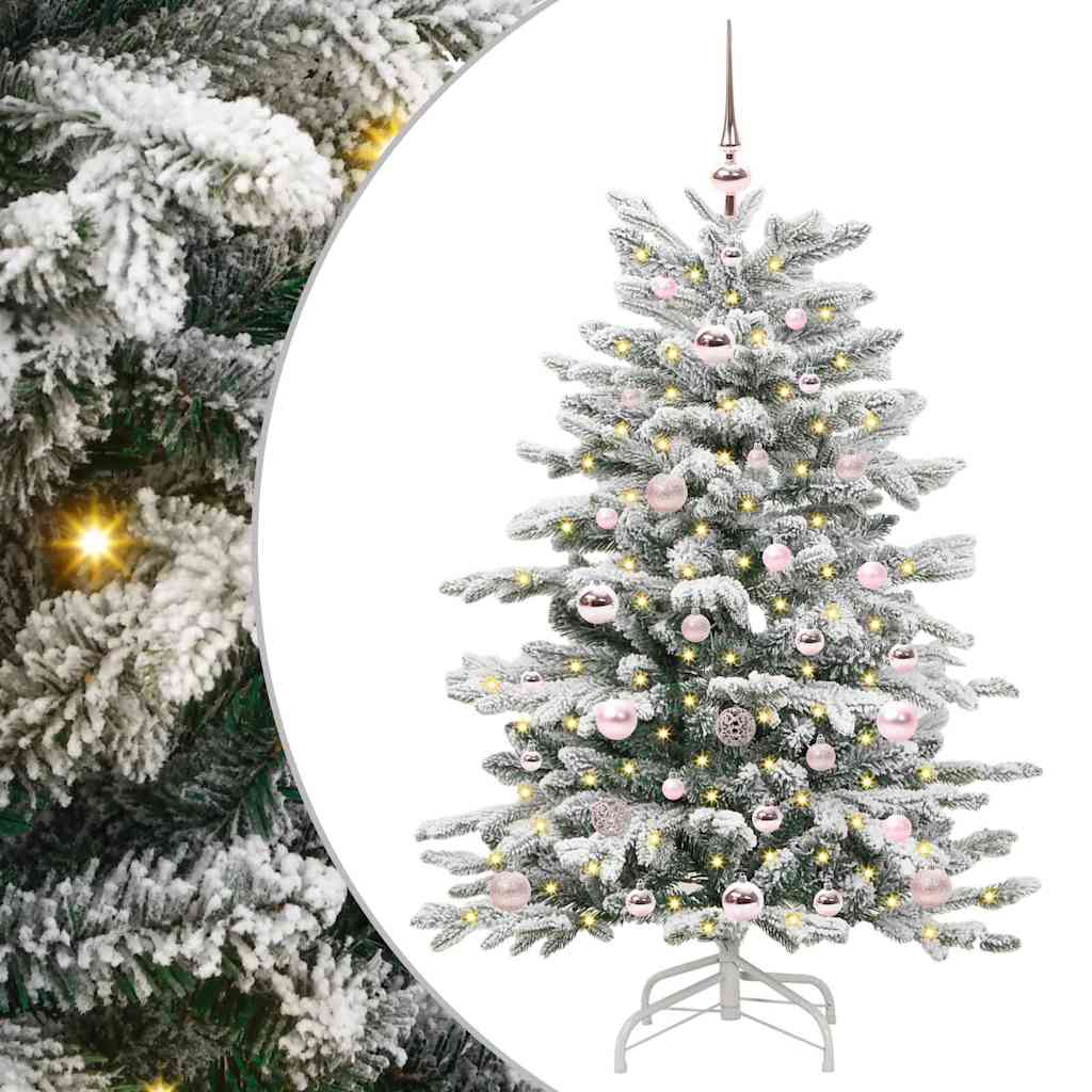 Kunstig sammensatt juletre Hvit 120 cm PE og PVC vidaXL
