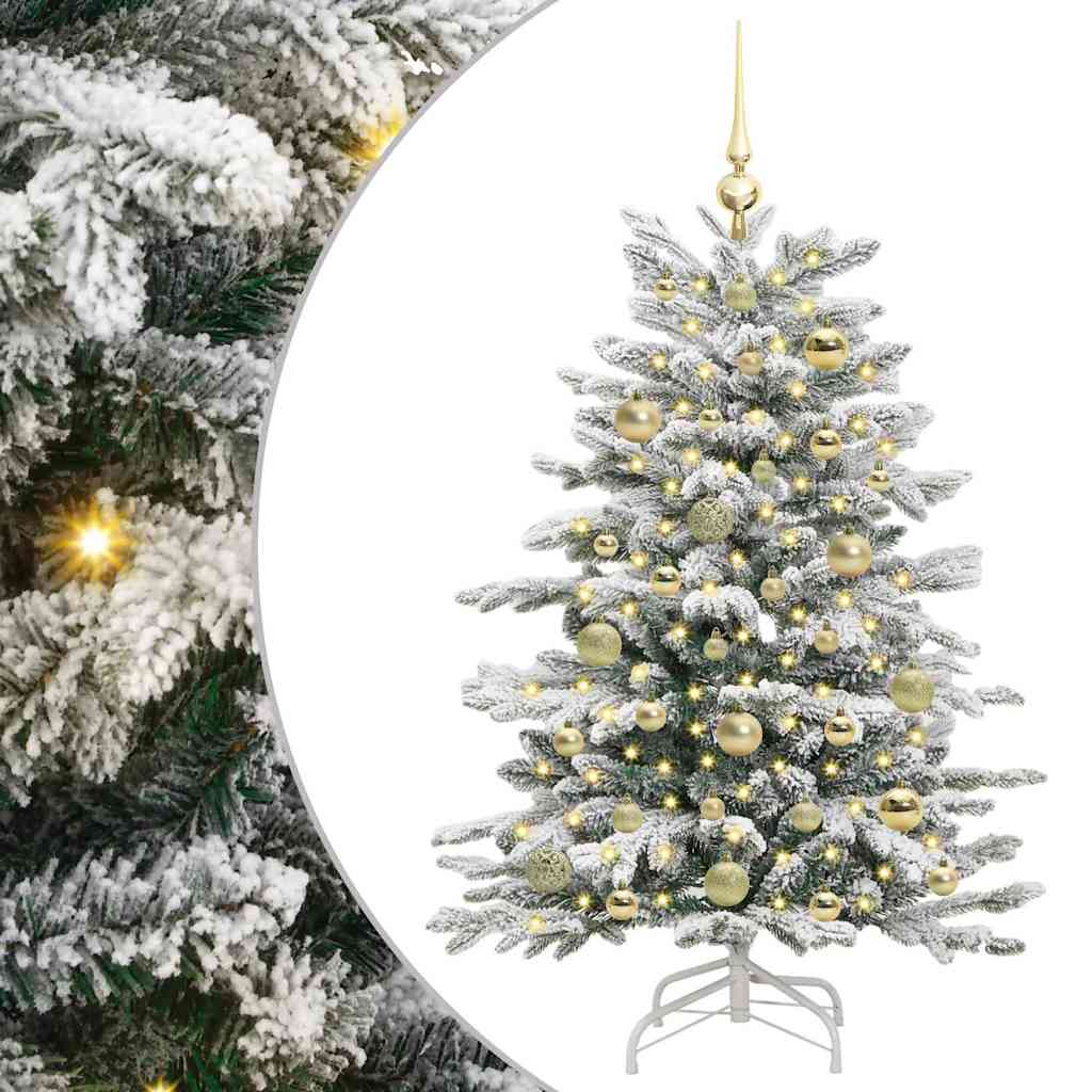 Kunstig sammensatt juletre Hvit 120 cm PE og PVC vidaXL