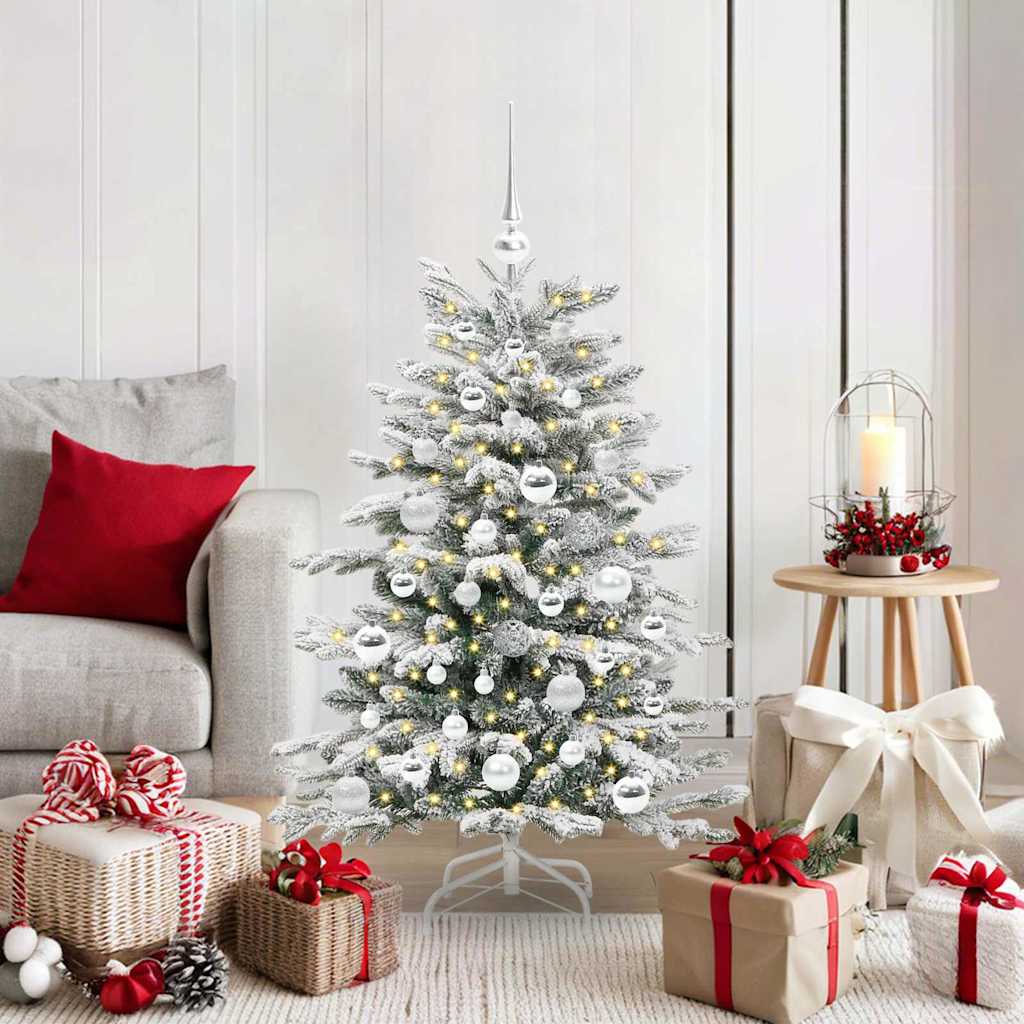 Kunstig sammensatt juletre Hvit 120 cm PE og PVC vidaXL