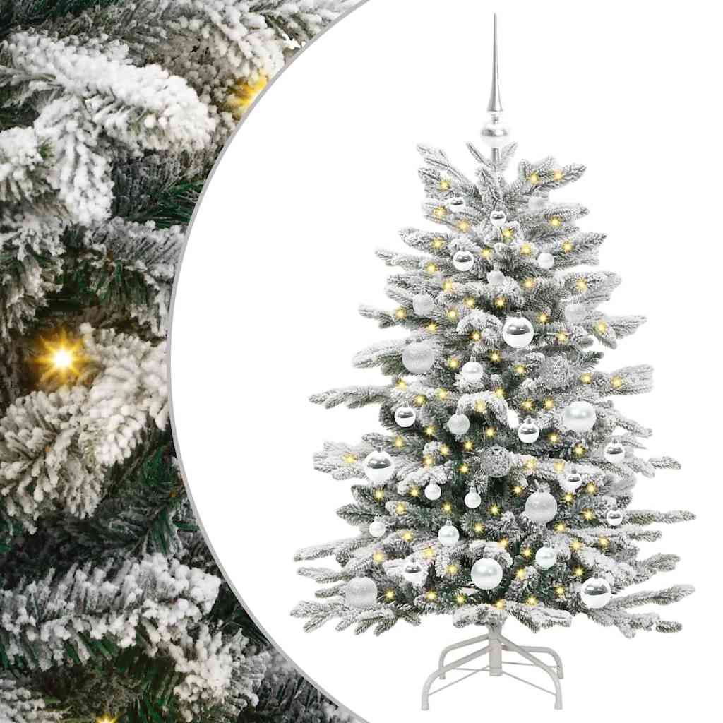 Kunstig sammensatt juletre Hvit 120 cm PE og PVC vidaXL