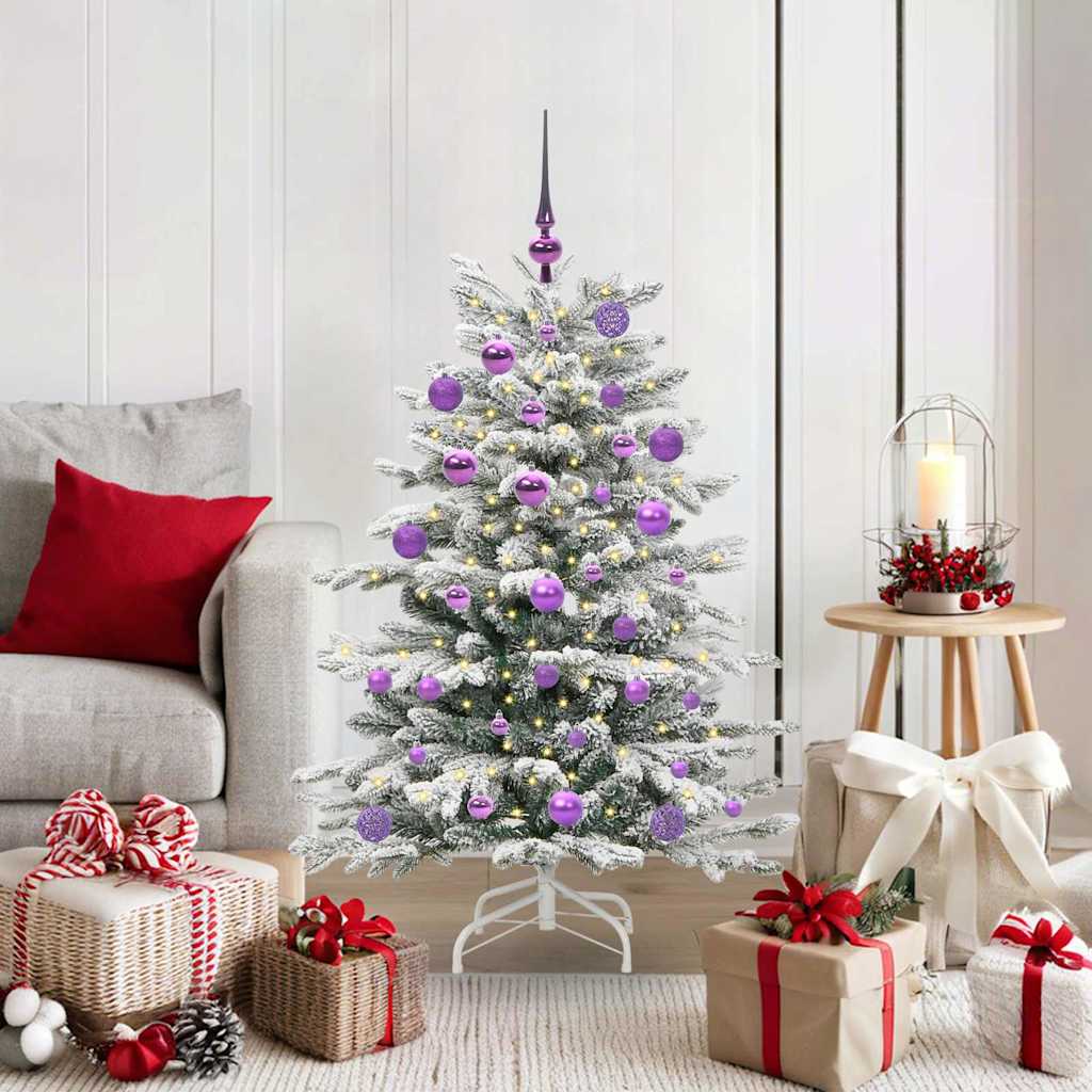Kunstig sammensatt juletre Hvit 120 cm PE og PVC vidaXL