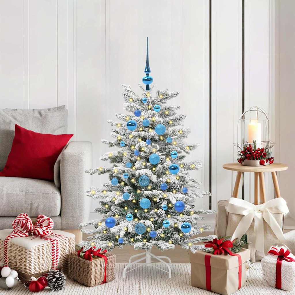 Kunstig sammensatt juletre Hvit 120 cm PE og PVC vidaXL