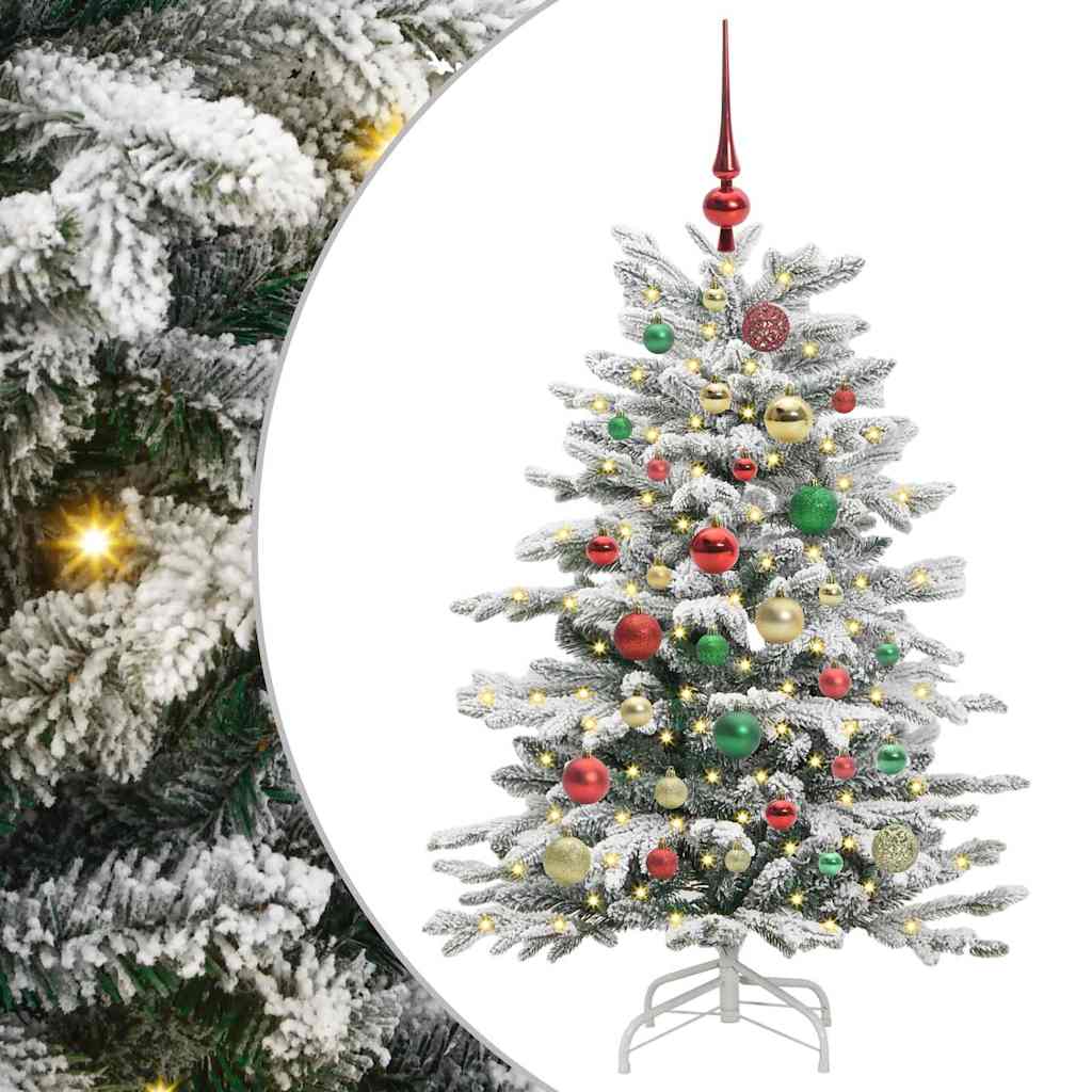 Kunstig sammensatt juletre Hvit 120 cm PE og PVC vidaXL