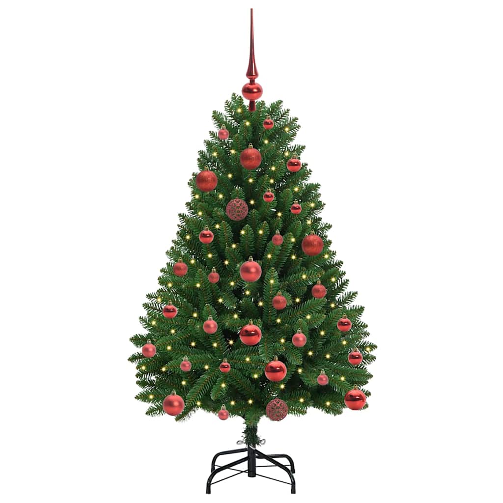 Kunstig juletre med LED -stripelys grønn 120 cm PVC og metall