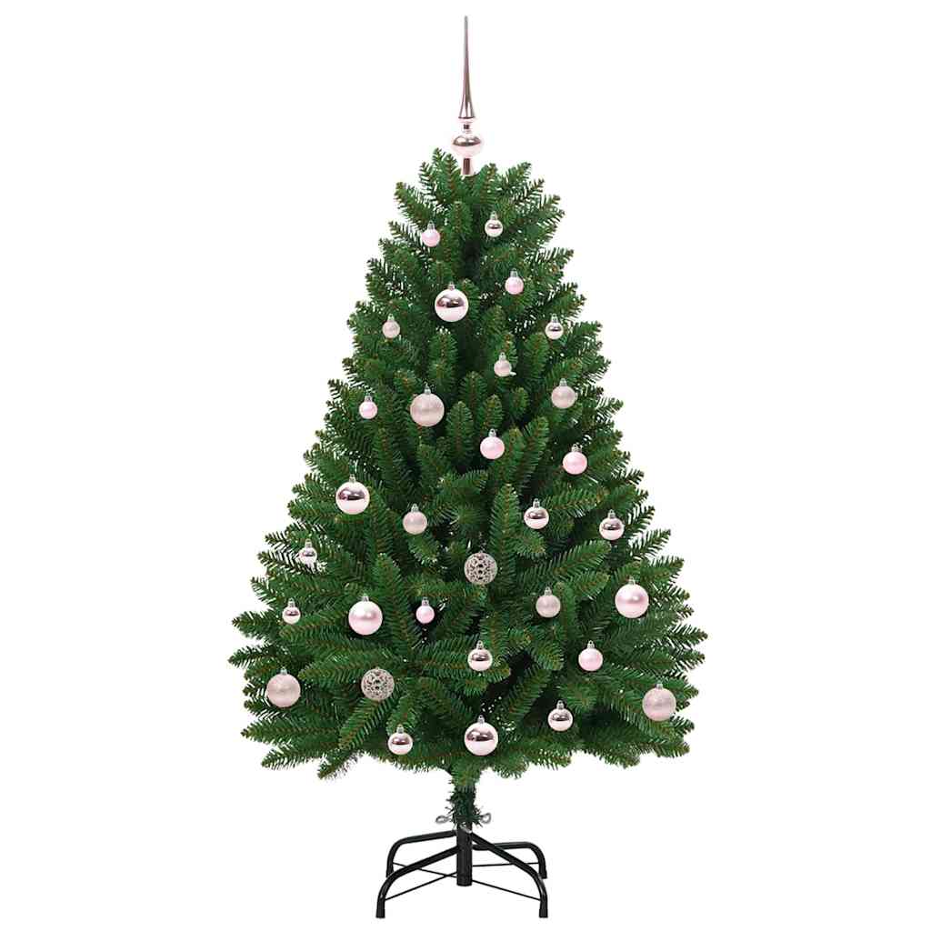 Kunstig juletre med LED -stripelys grønn 120 cm PVC og metall