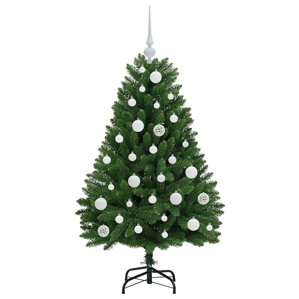 Kunstig juletre med LED -stripelys grønn 120 cm PVC og metall