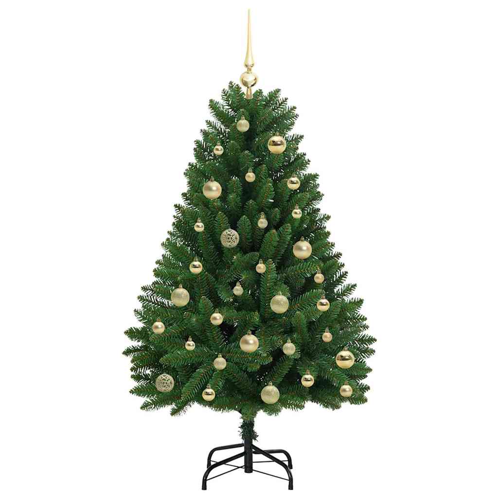 Kunstig juletre med LED -stripelys grønn 120 cm PVC og metall