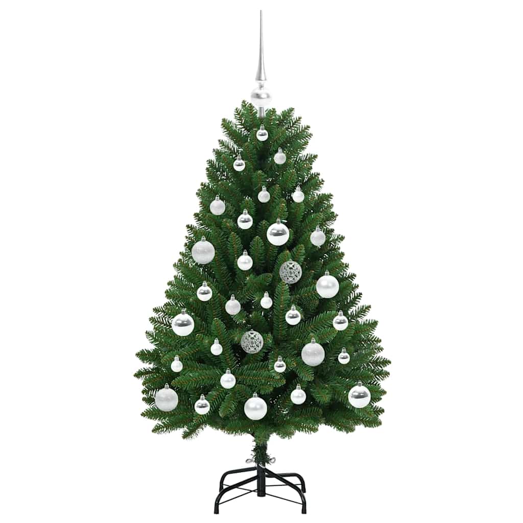 Kunstig juletre med LED -stripelys grønn 120 cm PVC og metall