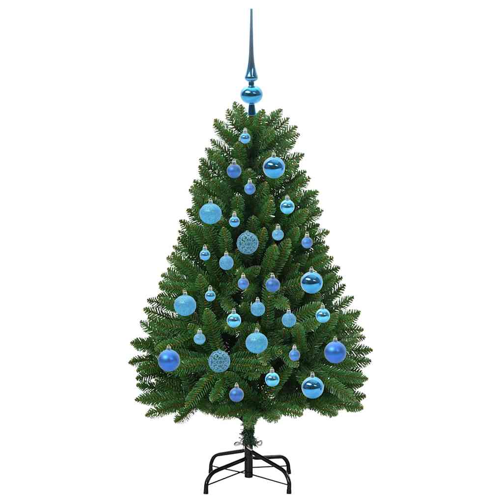 Kunstig juletre med LED -stripelys grønn 120 cm PVC og metall