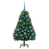 Kunstig juletre med LED -stripelys grønn 120 cm PVC og metall