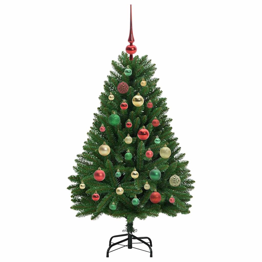 Kunstig juletre med LED -stripelys grønn 120 cm PVC og metall