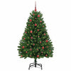 Kunstig juletre med LED -stripelys grønn 150 cm PVC og metall