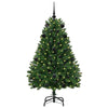 Kunstig juletre med LED -stripelys grønn 150 cm PVC og metall