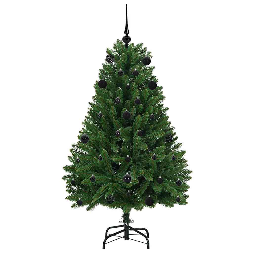 Kunstig juletre med LED -stripelys grønn 150 cm PVC og metall