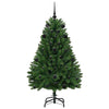 Kunstig juletre med LED -stripelys grønn 150 cm PVC og metall