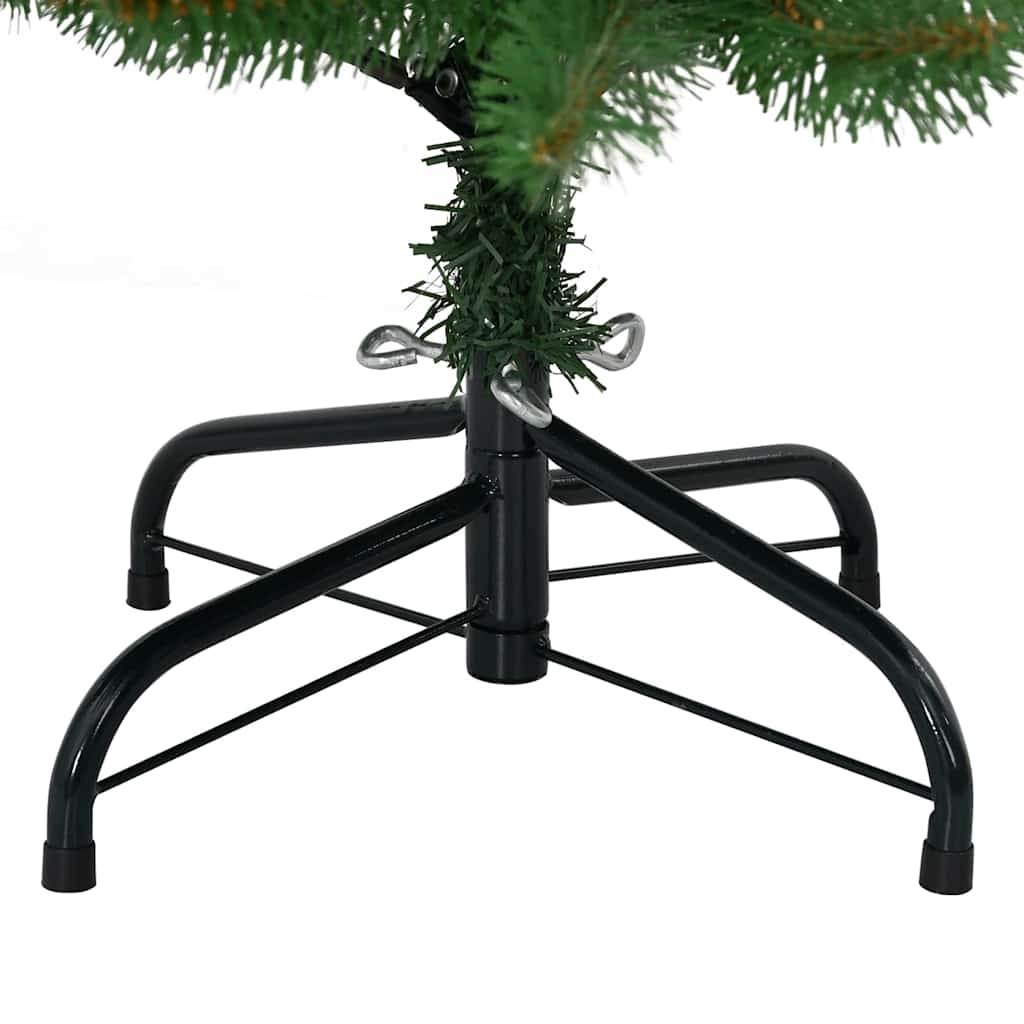 Kunstig juletre med LED -stripelys grønn 150 cm PVC og metall
