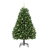 Kunstig juletre med LED -stripelys grønn 150 cm PVC og metall