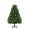 Kunstig juletre med LED -stripelys grønn 150 cm PVC og metall