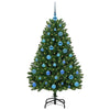 Kunstig juletre med LED -stripelys grønn 150 cm PVC og metall
