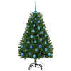 Kunstig juletre med LED -stripelys grønn 150 cm PVC og metall