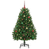 Kunstig juletre med LED -stripelys grønn 150 cm PVC og metall