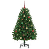 Kunstig juletre med LED -stripelys grønn 150 cm PVC og metall